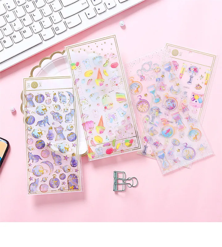 3  Transparent Three-Dimensional Dream Epoxy Crystal Stickers For Women Fashion Diy Jewelry Mobile Phone Shell Decor Sticker