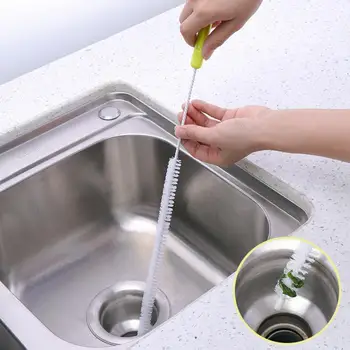 

1pcs Sewer Cleaning Brush Bendable Sink Tub Flexible Overflow Drain Cleaning Brush Tools Cleaner Creative Kitchen Accessories