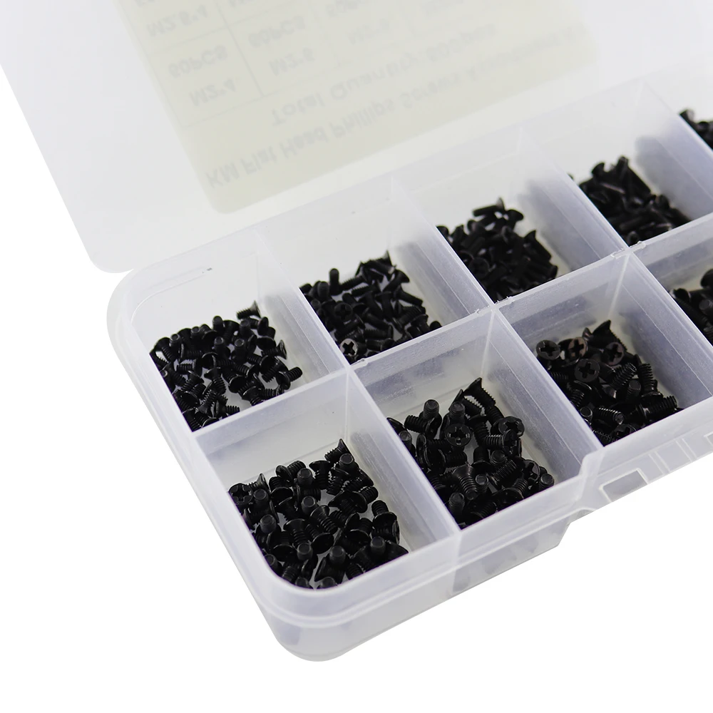 500 Viti A Testa Svasata M2/M2.5/M3 - Nero, Per PC, Laptop, Riparazioni - Foto 10