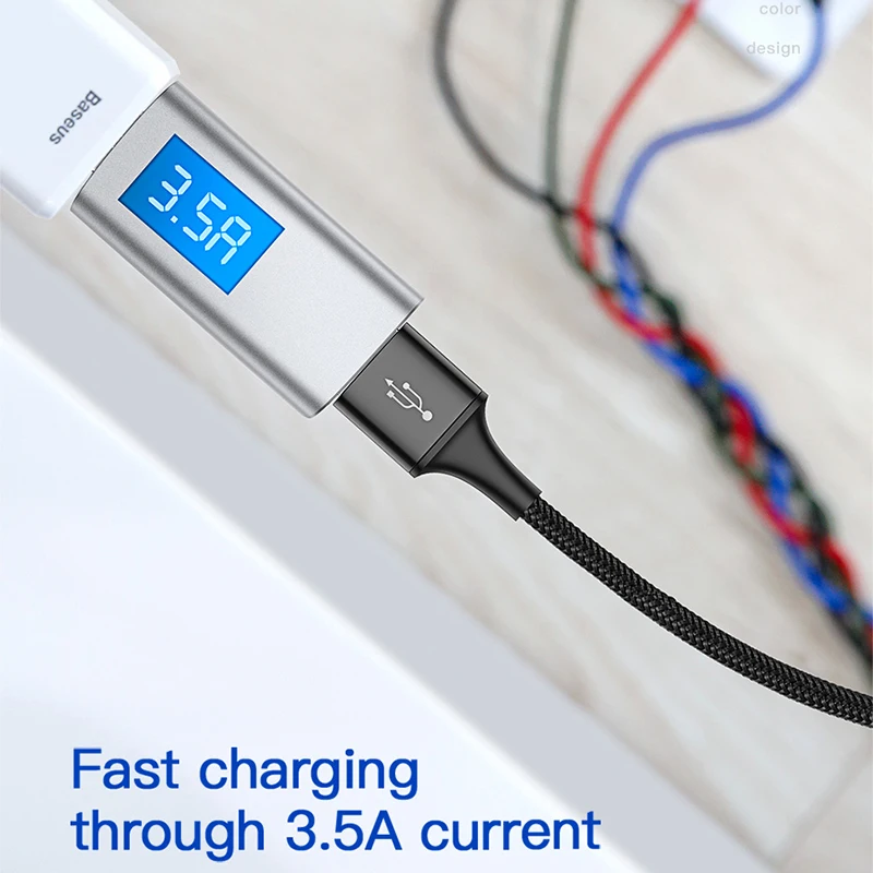 Baseus 3 in 1 USB Cable Type C Cable for Samsung S20 Xiaomi Mi 9 Cable for iPhone 12 X 11 Pro Max Huawei Charger Micro USB Cable