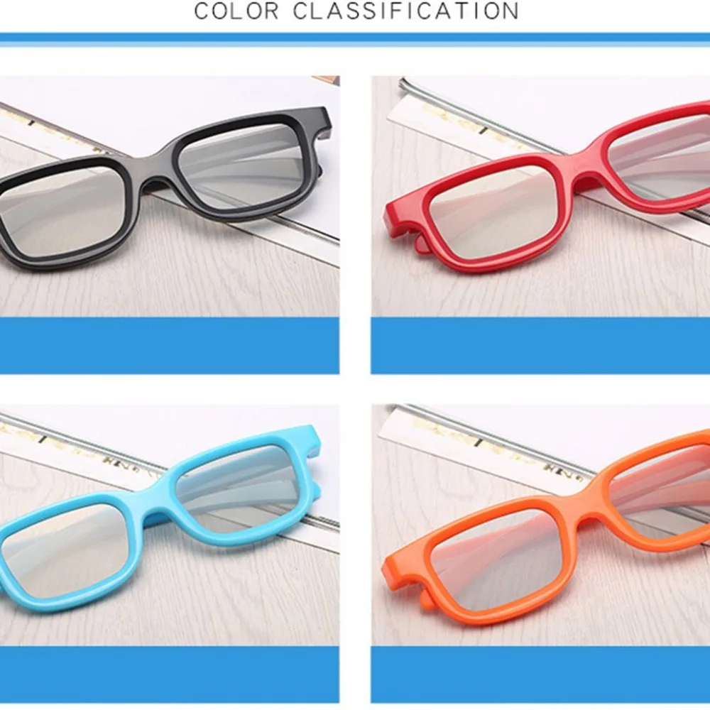 Universal Passive Circular 3D Polarized Movie Glasses Unisex ABS Frame Stereo Not Flash For 3D TV Cinemas.