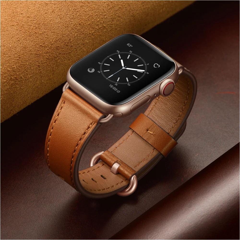 Ремешок из натуральной кожи для apple watch серии 1 2 3 4 5 iwatch 40 мм 44 мм Ремешки для наручных часов 38 мм 42 мм ремешки