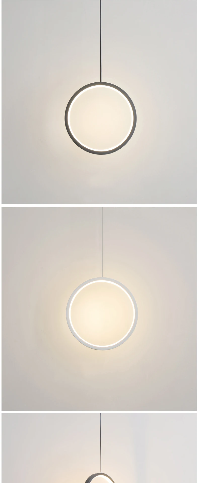 new Circle Rings Modern led chandelier for bedroom bedside dining room bar white or black color led chandeliers 90-260V