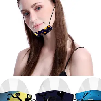 

1pc Transparent Face Mask Protective Cover Visible Mask Halloween Pattern Mask