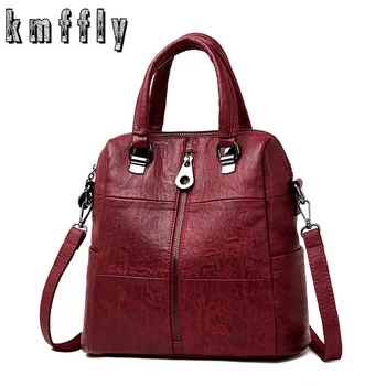 

2020 Vintage Backpack Famous Brand Leather Bag Woman Back Pack Backpacks for Teenage Girls Mochilas Mujer Luxury School Bags