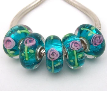 

JGWGT 1997 5X 100% Authenticity S925 Sterling Silver Beads Murano Glass beads Fit European Charms Bracelet diy jewelry Lampwork