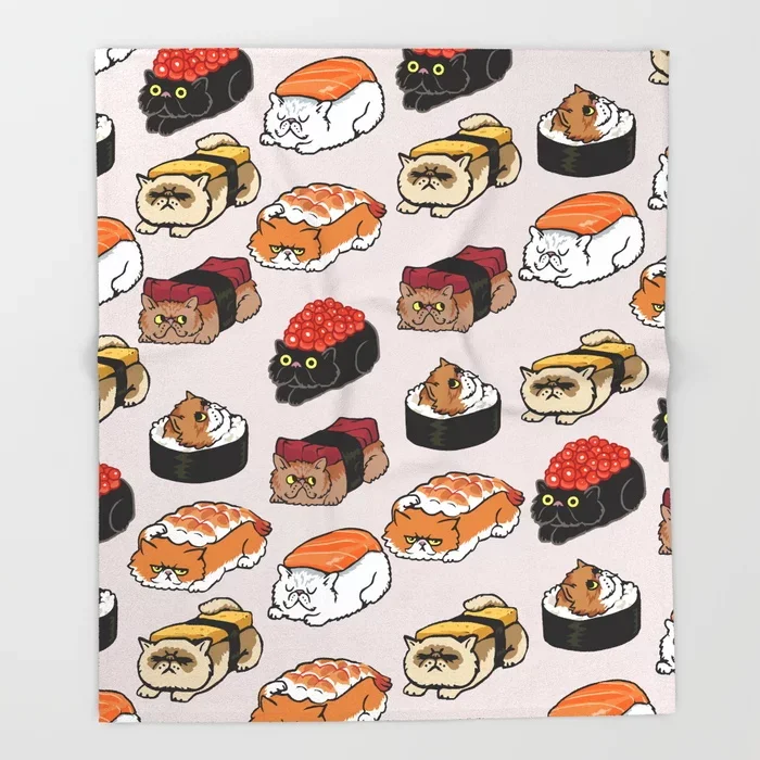 Мультяшные Коты на диван милый дизайн для детей персидское одеяло суши