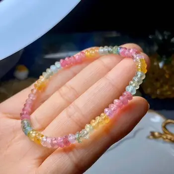 

The Color Super Gorgeous Tourmaline Cut Angle Plate Bead Single Ring Bracelet