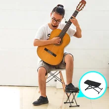 Металлическая складная подставка для ног для гитары, противоскользящая подставка, регулируемая высота, подставка для ног, подножка для музыкального инструмента