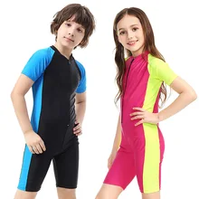 SBART/детская одежда для купания цельный купальный костюм для мальчиков Детский купальник для девочки с коротким рукавом, спортивный UPF50+ пляжная одежда, купальный костюм для малышей