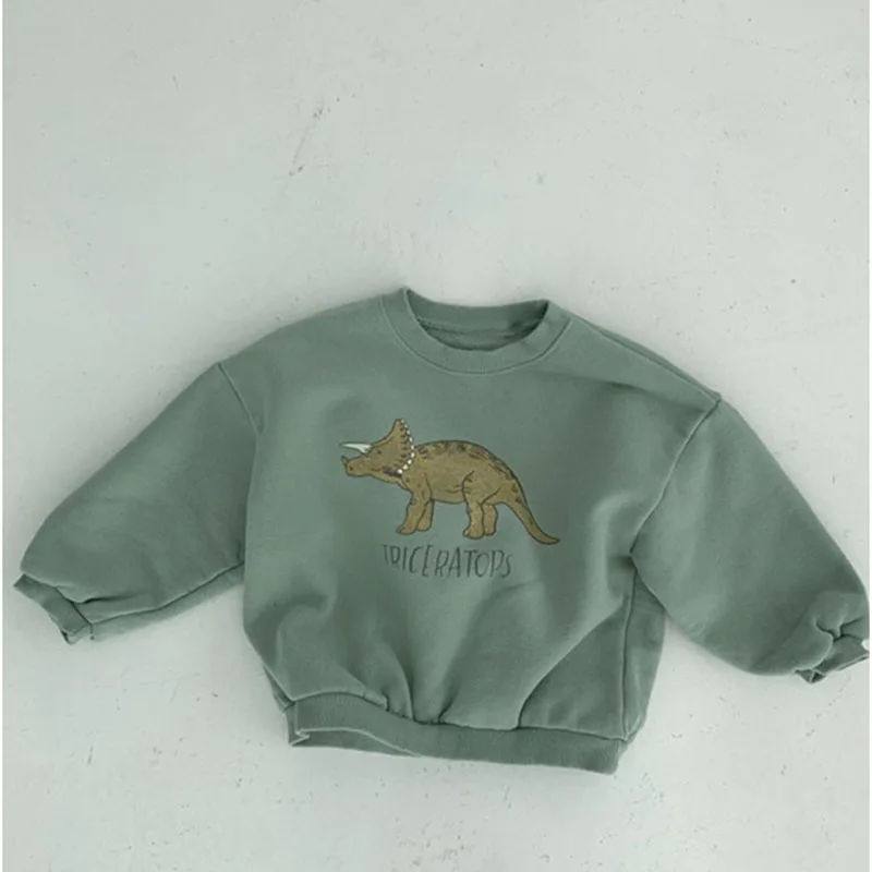 Kids Dinosaur Hoodie Fleece Pullover Sweatshirt