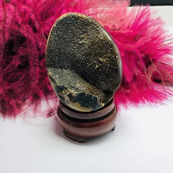 

Natural Dragon Septarian Geode Egg Mineral Specimen+base