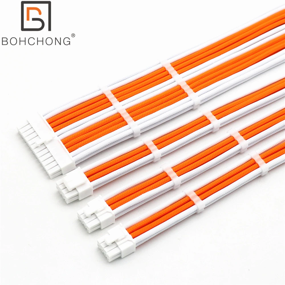 Logo Basic Extension Cable Kit 4mm PET 1pcs 24Pin ATX 1pcs CPU 8Pin 4+4Pin 2pcs GPU 8Pin PCI-E Power Extension Cable Cable Length : 700mm, Color : Cable White Logo Basic Extension Cable Kit 4mm PET 1pcs 24Pin ATX 1pcs CPU 8Pin 4+4Pin 2pcs GPU 8Pin PCI-E Power Extension Cable Cable Length : 700mm, Color : Cable White