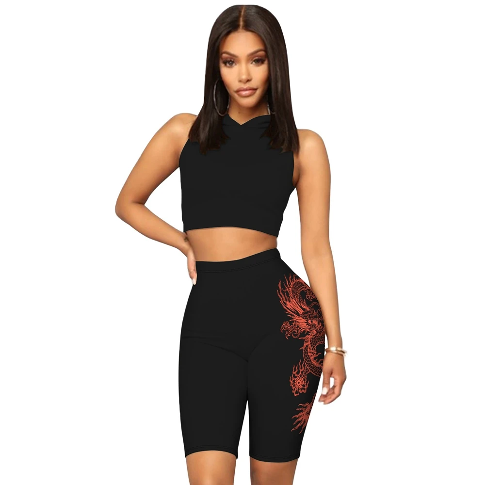 OneLineFox Mandala Summer Short Leggings Women Sexy Sporting Outdoor Riding Pants Fitness High Waist Workout Elastic Leggins