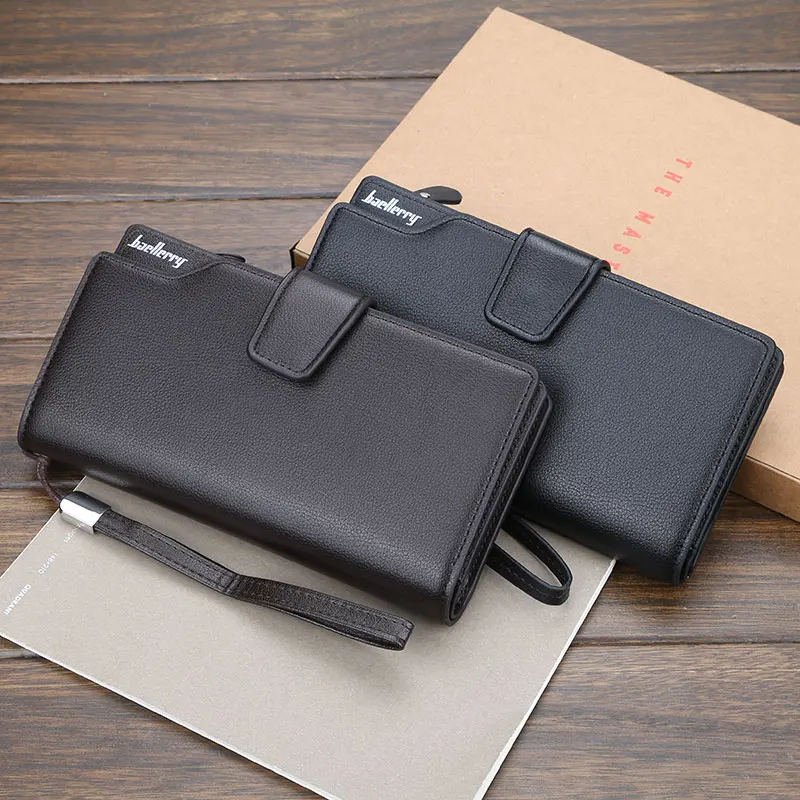 2020 Card Holder Men Wallets Business PU Leather Long Design Quality Fashion Casual Men Purse Zipper Multi-function Wallets 4