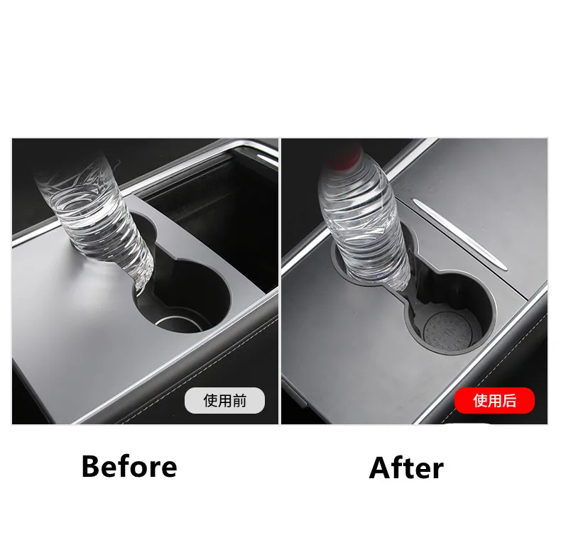 TEFUN Water Cup Holder For Tesla Model 3 Center Accessories Water Proof Car Coasters For Tesla Model Y Car Model3