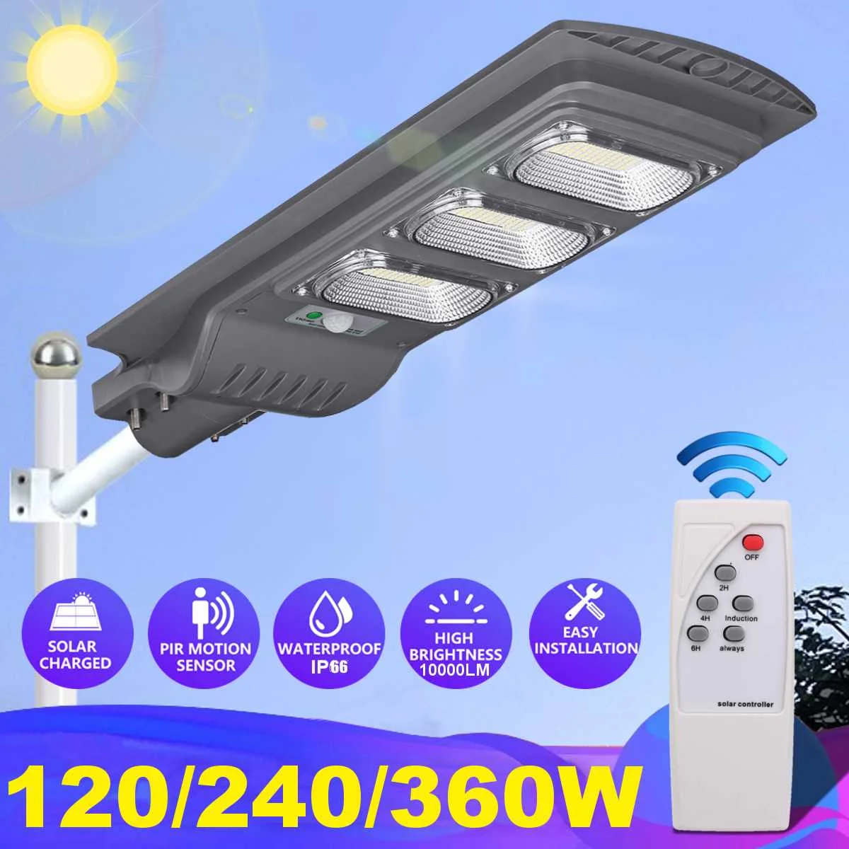360W 351LED Solar Street Light Radar Induction Sensor Outdoor Garden 360W 351LED Solar Street Light Radar Induction Sensor Outdoor Garden