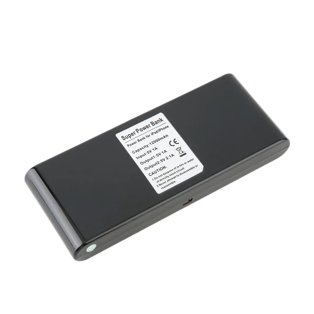 50000mAH Универсальное Резервное копирование 2 USB зарядное устройство Внешний внешний аккумулятор банк питания с кабель передачи USB черный