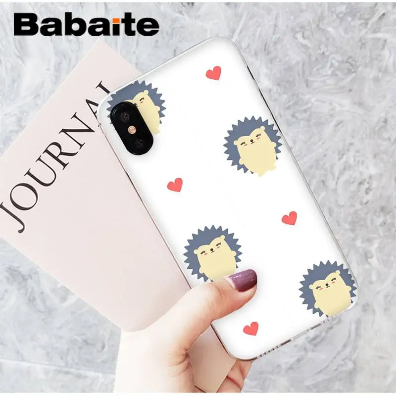 Babaite мультфильм Ежик животное cutejpg шаблон чехол для телефона для iPhone 8 7 6 6S Plus X XS MAX 5 5S SE XR 11 11pro 11promax - Цвет: A6