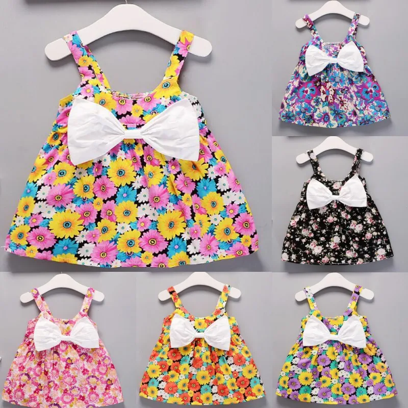 

Baby Girl Dress 2019 New Cotton Printed Bow Baby Toddler Cute Born Baby Girl Dresses 0-2Y Baby Girl Dresses