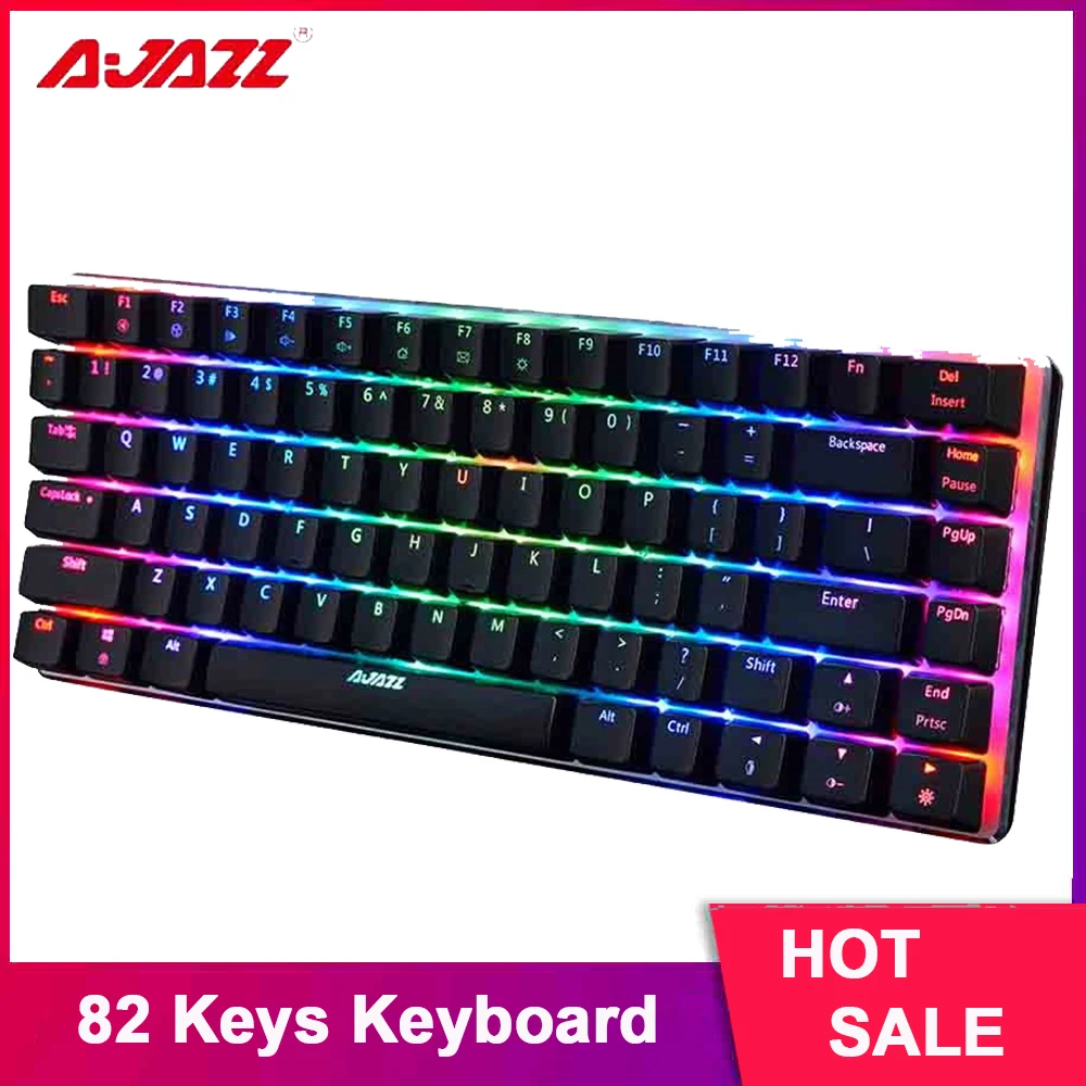 AJAZZ AK33 механическая клавиатура RGB игровая 82 клавиши синий/черный переключатель