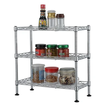

Three-layer Shelf Silver Corrosion-resistant Galvanized Multi-purpose Steel Wire Structure 45 X 20 X 45cm Mini Cabinet Organizer