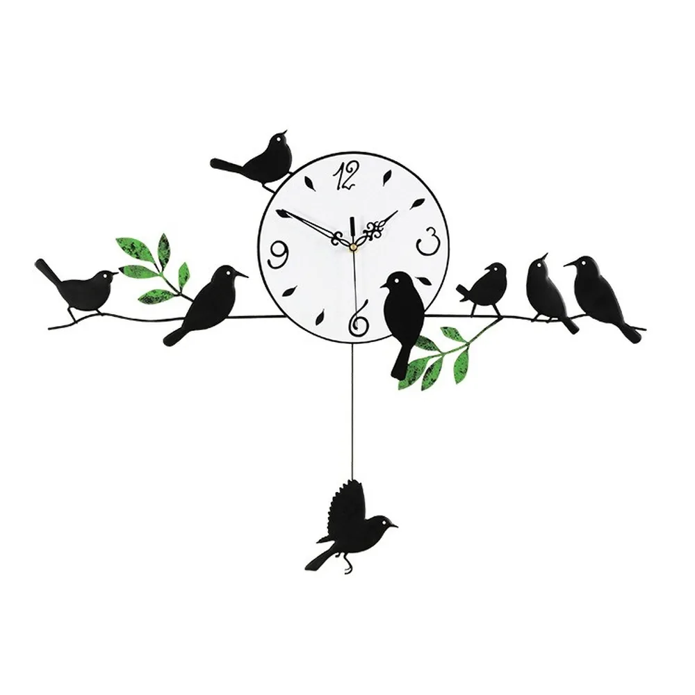 Настенные часы, украшение дома, кварцевые часы с рисунком, современный дизайн, птицы, уникальный подарок, Крафт, время, развертки, wy10233
