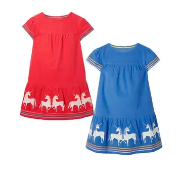 

2020 Summer Kids Embroidery Dress Toddler Girl Boutique Clothes Infant Birthday Dresses Children Cotton Frocks