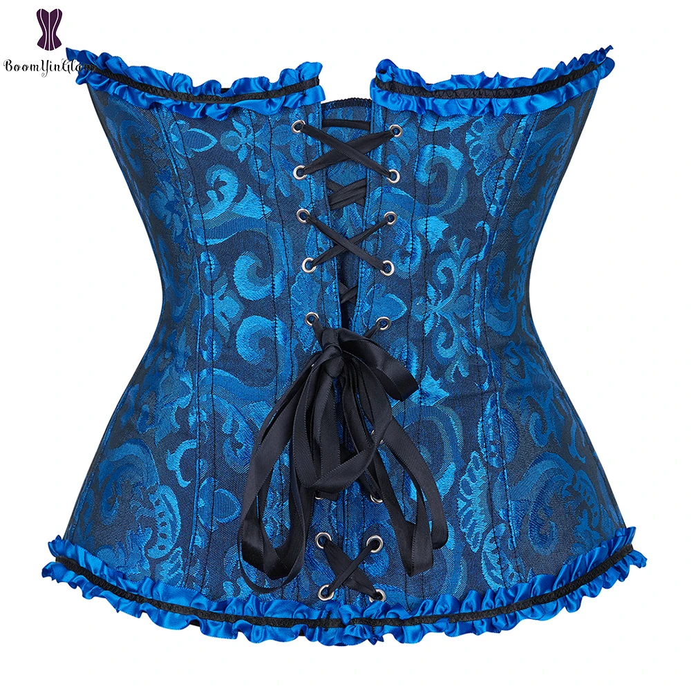 7 Colors Can Be Chosen Women Body Shaper Size XS To 6XL Vintage Pleated Corset Bustier With G String 810#