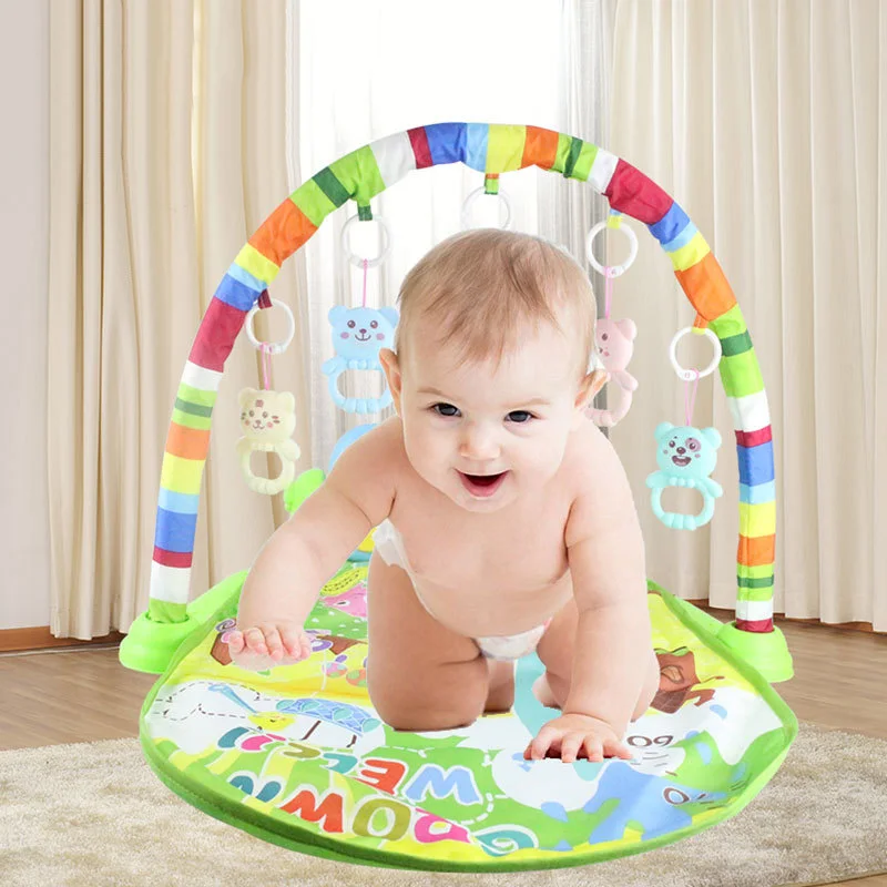 Детский игровой ковер, игрушки, коврик для обучения с музыкальной клавиатурой пианино и милым животным, детский спортивный коврик для ползания