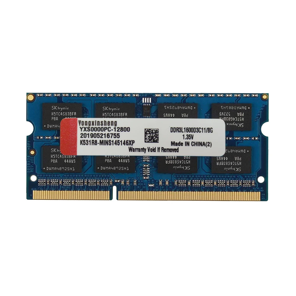 Nuevo  Yongxinsheng-memoria Ram para portátil, 2GB, 4GB, DDR3L, 8GB, DDR3L, 1600MHz, PC3L-12800, no ECC, 1,35 V, CL11, 204 Pin, SODIMM QLXArpw8x