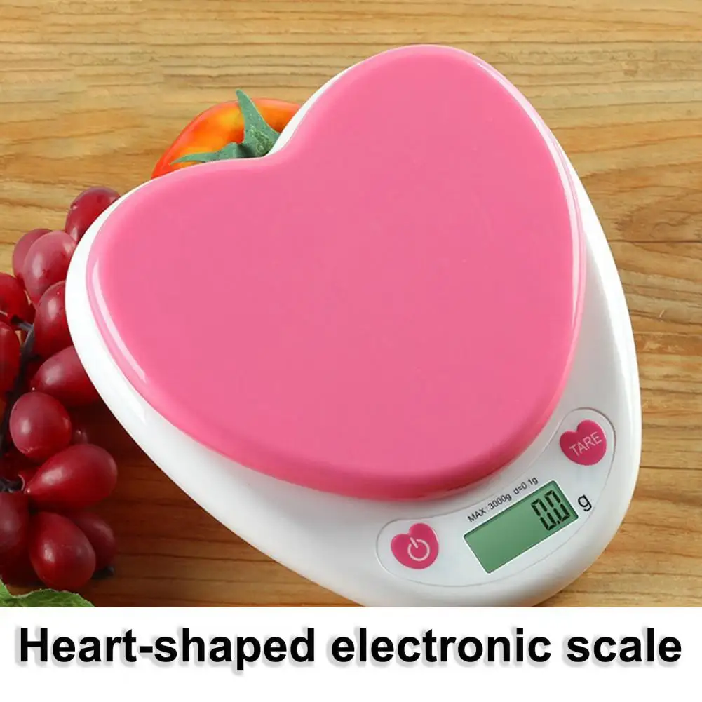 1pc Heart Shaped Kitchen Baking Scale Electronic Food Scale, Pink,  Household Electronic Weight Scale Lb-08