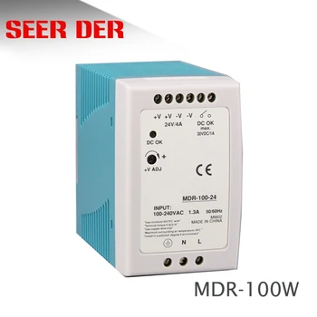 

Plastic case smps psu 100 watt 24 volt led driver module 48v 2a ac/dc industrial din rail power supply MDR-100-12