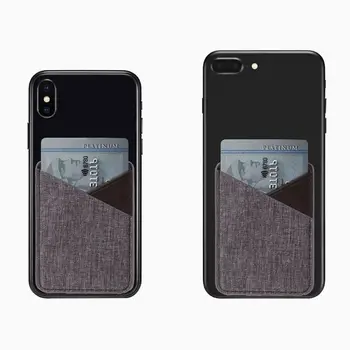 

Slim Canvas Mobile Phone Wallet Credit ID Card Holder Adhesive Pocket Sticker