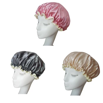 

3Pcs Shower Cap Bath Caps Reusable Waterproof Thicken Double Layer Bath Caps