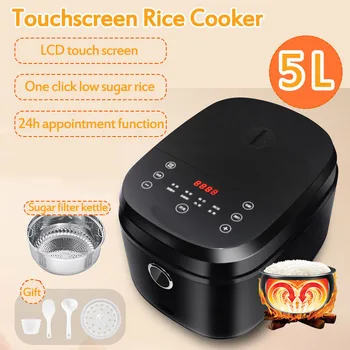 

5L Electric Rice Cooker Kitchen Large capacity Cooker Rice Cook Machine Intelligent Appointment Led Display with sugar filter