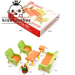 Kidether novas crianças de madeira jogar casa cozinha brinquedo casa mini simulação diversão pequena mobília puzzle brinquedo da família presente