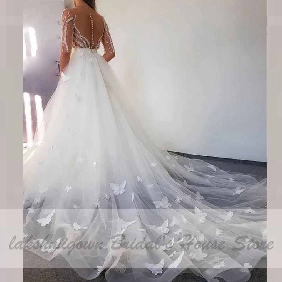 Блестящее свадебное платье принцессы трапециевидной формы Vestidos de Noiva размера плюс, свадебные платья с длинным шлейфом, свадебные платья с кристаллами и бисером