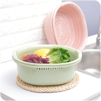 

Sink Strainer Sieve Draining Board Dish Drainer Double-Layer Washing Basket Fruit Drain Basket DNJ998