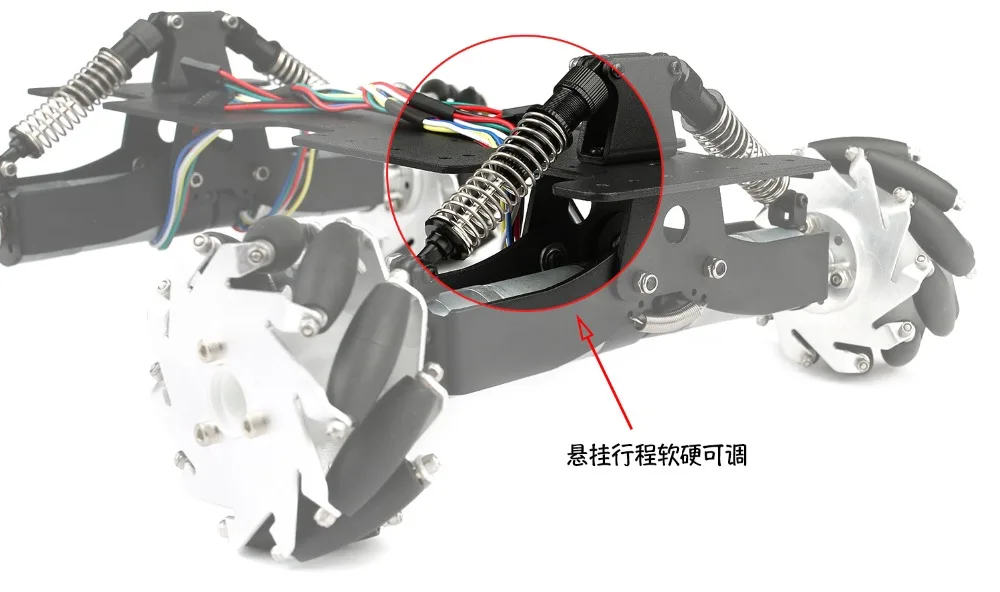 4WD McNamee колесный шасси постоянного тока мотор с амортизацией всенаправленный мобильный ROS колесо