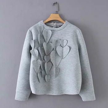 

Patchwork Applique Women's Sweatshirt O Neck Long Sleeve Oversized Pullovers Female Autumn Winter Fashion New 2019