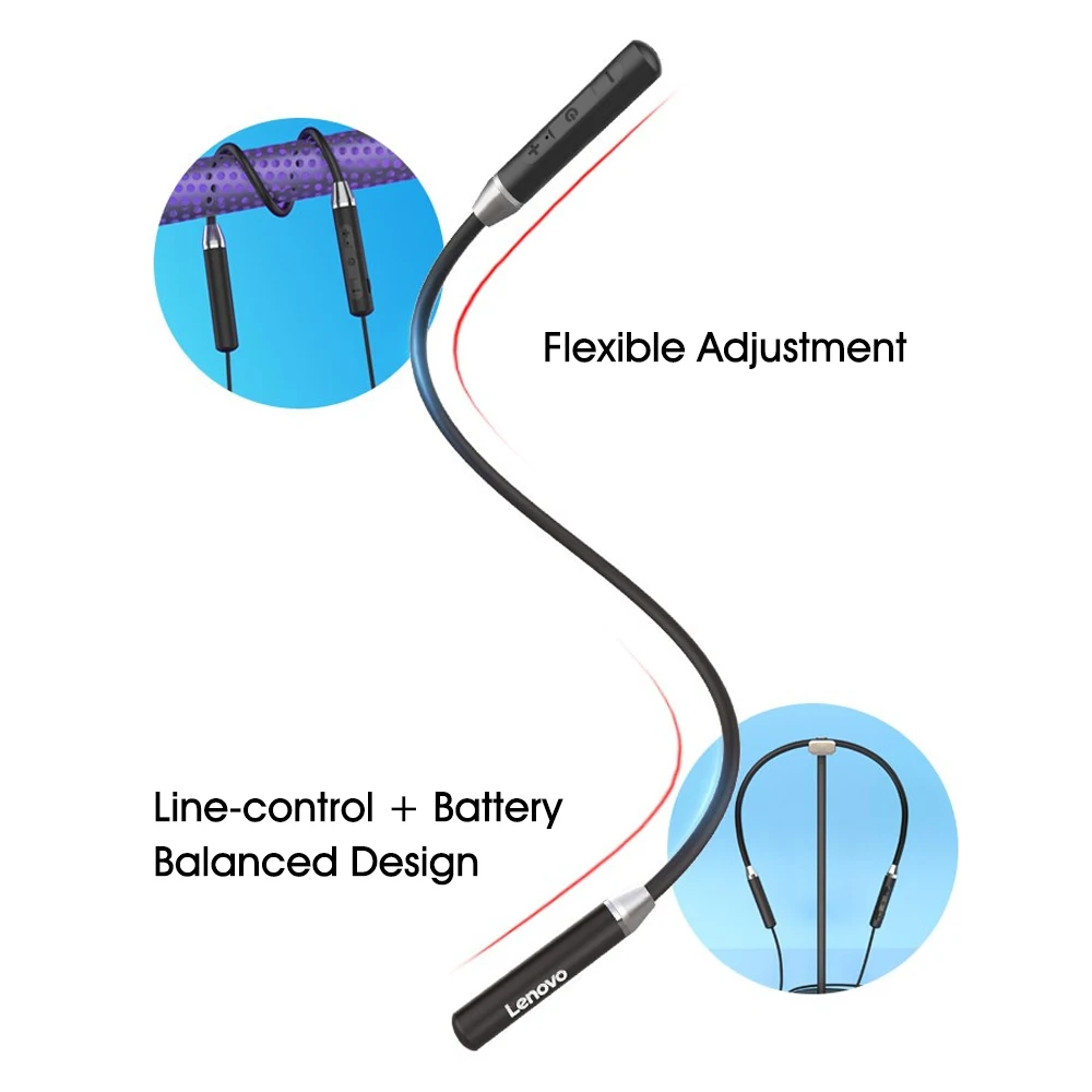 Lenovo HE05 Bluetooth наушники BT5.0 Спортивная гарнитура с защитой от пота беспроводные наушники для бега с шумоподавлением магнитные наушники