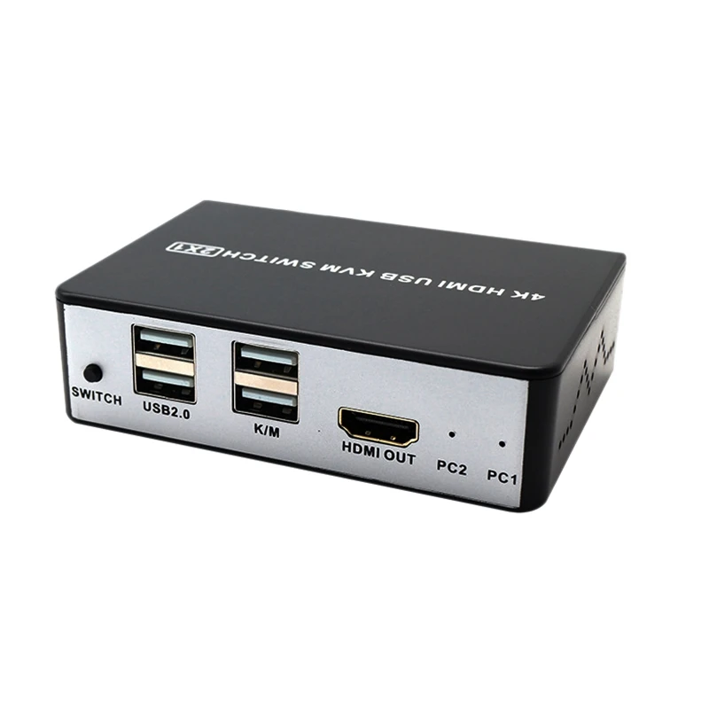 HDMI USB KVM переключатель поддержка Hotkey переключения 4K/60Hz 2 в 1 выход для совместного