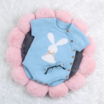 

Newborn Baby Cartoon Pattern Knit Romper