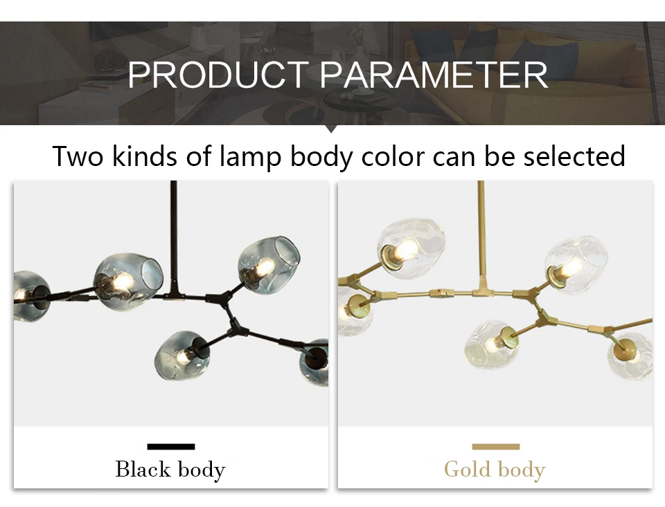 Скандинавские современные 4 вида цветов стеклянные подвесные светильники черная Золотая Подвесная лампа Лофт гостиная спальня для