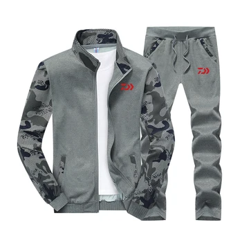 

DAIWA Fishing Clothing Set Spring Autumn Outdoor Sport Camouflage Hiking Fishing Shirt And Pants Men Plus Size Fishing Jacket