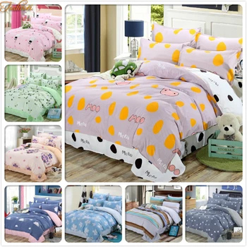 

Single Twin Full Double Queen King Big Size Duvet Cover Quilt Pillow Case 3/4 pcs Bedding Sets Soft Cotton Bed Linen Adult Kids