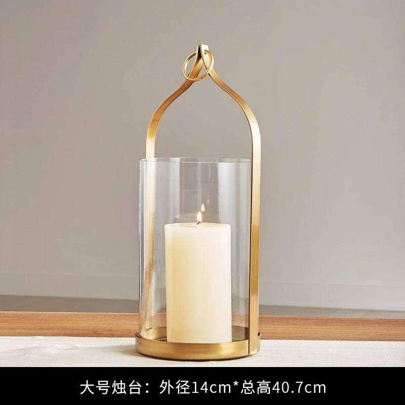 

Luxury European Candle Holder Table Romantic Hanging Iron Glass Golden Wedding Candle Nordic Dinner Table Candlestick MM60ZT