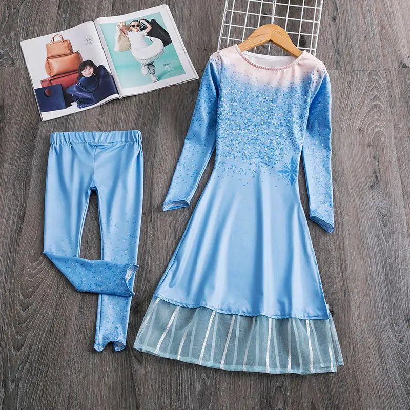 Fancy Girl Princess Dresses Sleeping Beauty Belle Beauty and the Beast Cosplay Costume Elsa Anna Dress Children Party Clothes