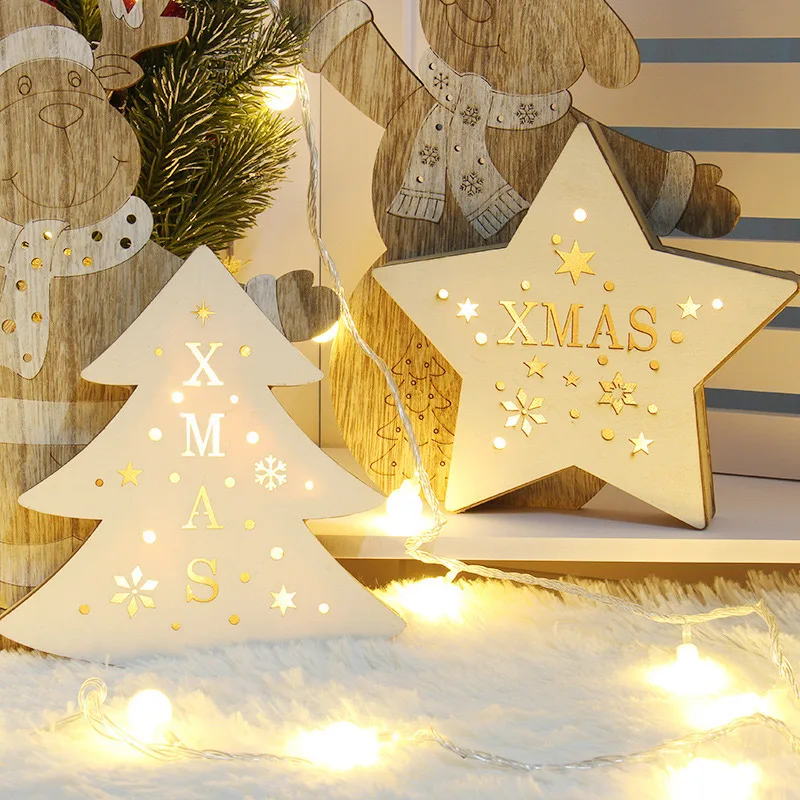 

Christmas Snow Man/Angel/Elk Decor Bauble LED Light Luminous Xmas Tree Ornaments J99Store